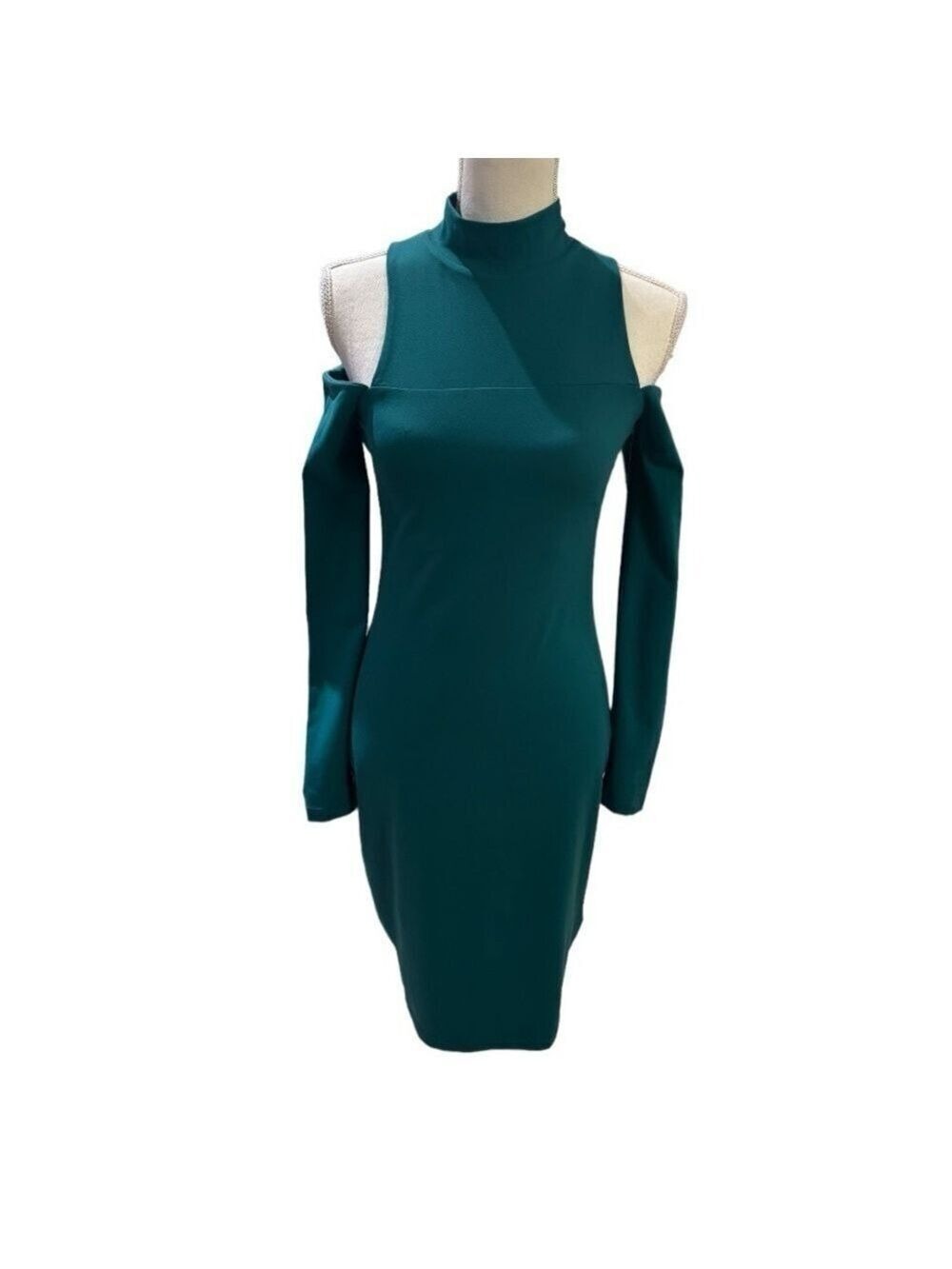 Susana Monaco Mock Neck Cold Shoulder Sheath Dress Size Small